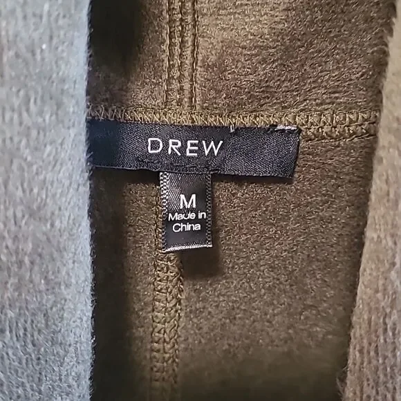 Anthropologie Morrison Draped Fleece Cardigan By DREW Olive Green -Medium - NWOT - Picture 4 of 7